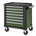 Carro de herramientas 77 x 46 x 97 cm de acero verde con 7 cajones y ruedas