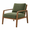 Sillón 76 x 80 x 88 cm de madera y tela verde estilo moderno
