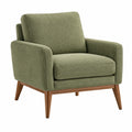 Sillón 82 x 78 x 84 cm de tela verde con patas de madera estilo moderno