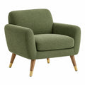 Sillón 78 x 76 x 85 cm tapizado verde con patas de madera estilo moderno