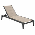 Tumbona reclinable 195 x 65 x 30 cm de aluminio beige y negro para exterior